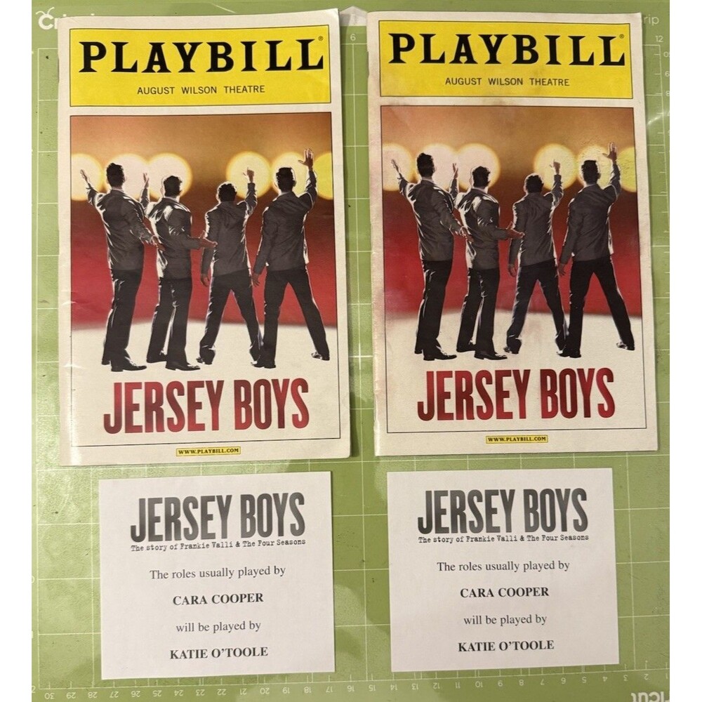 2 Jersey Boys Playbill & Inserts August Wilson Theatre September 2012 Broadway
